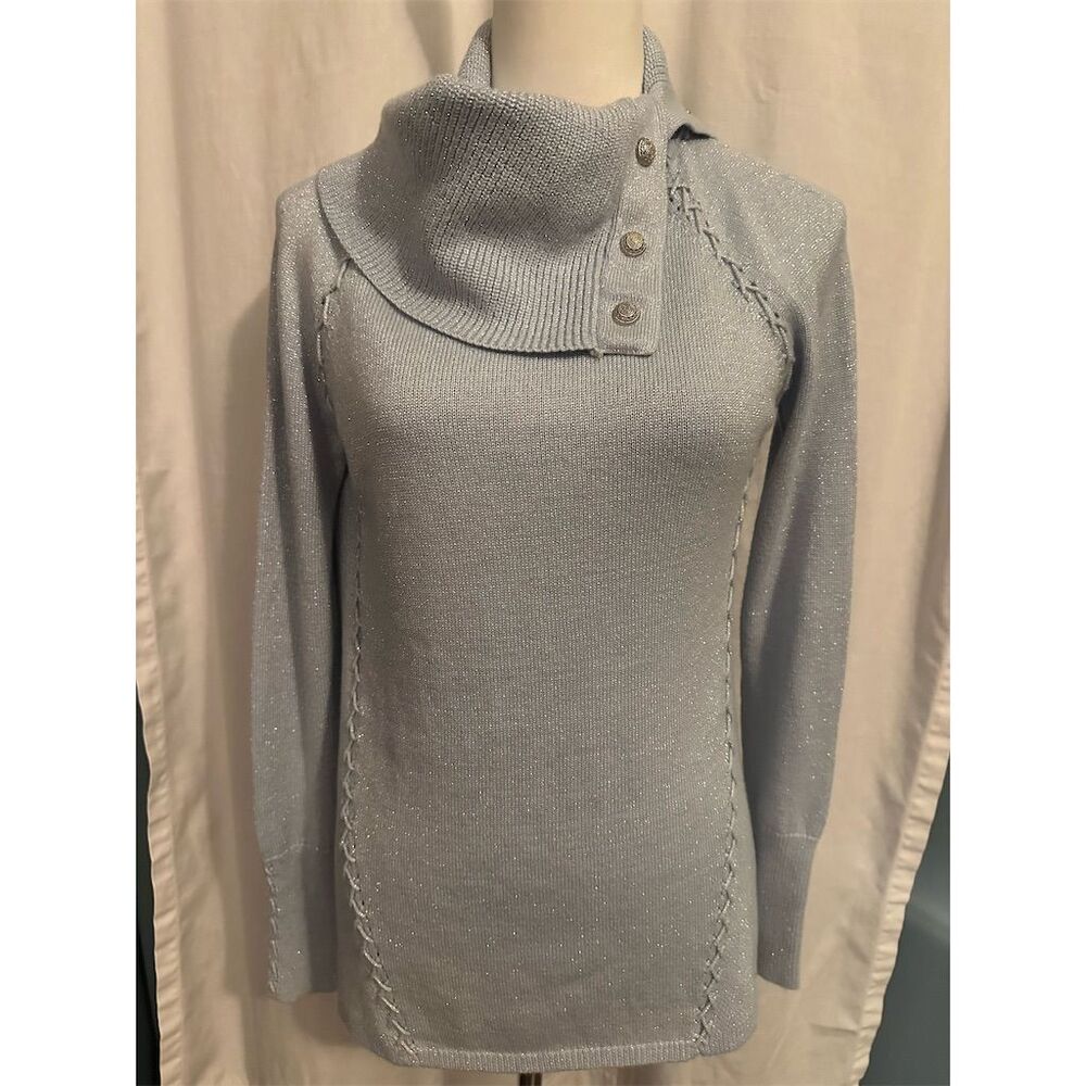 White House Black Market Women's Cowl Neck Sweater Blue Size S
